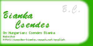 bianka csendes business card